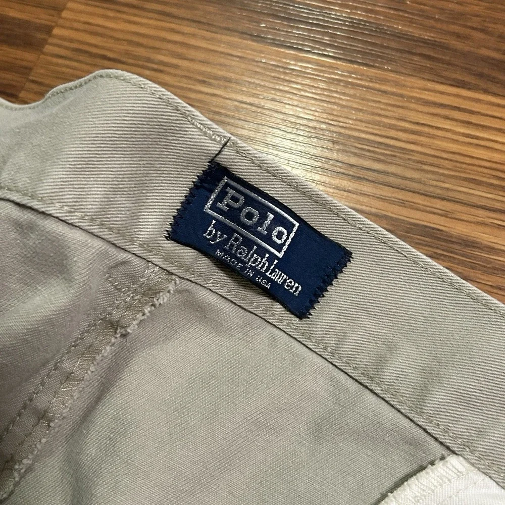 Polo Ralph Lauren Pleated Chino Pants‎ Mens 36x29 Tan Khaki Made in USA Vintage